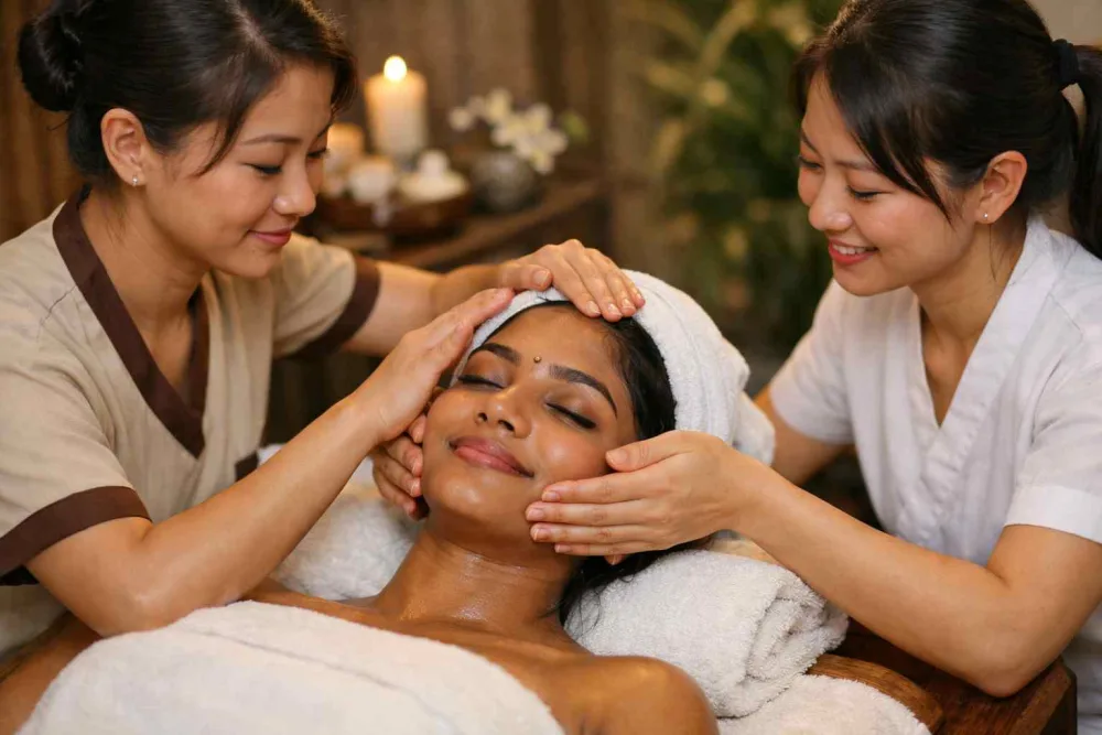 Four hands massage treatment